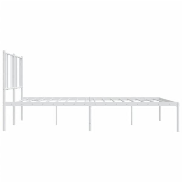 Bettgestell mit Kopfteil Metall Weiß 200x200 cm
