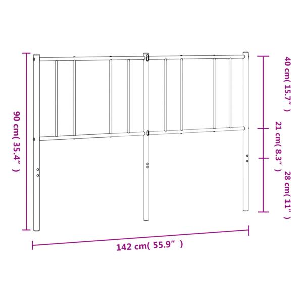 ARDEBO.de - Kopfteil Metall Weiß 135 cm