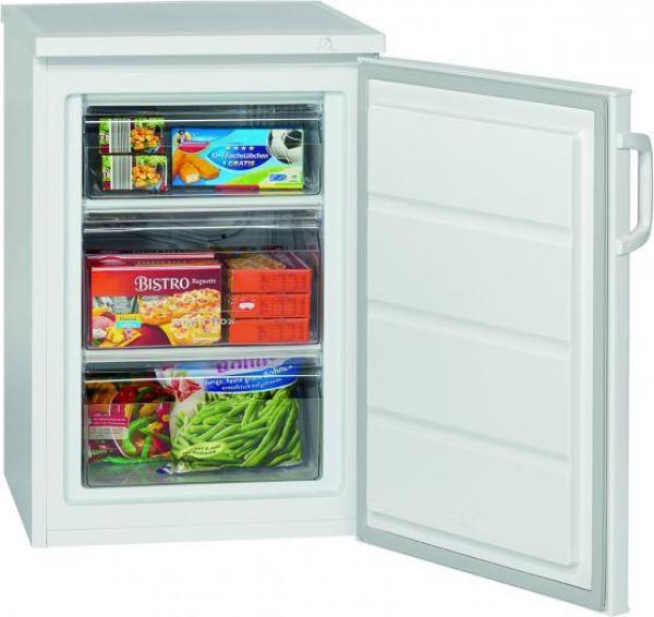 Bomann GS 2196.1 Stand Gefrierschrank, 56 cm breit, 85 L, 3 Gefrierschubladen, Stufenlose Temperaturregelung, weiß (721960)