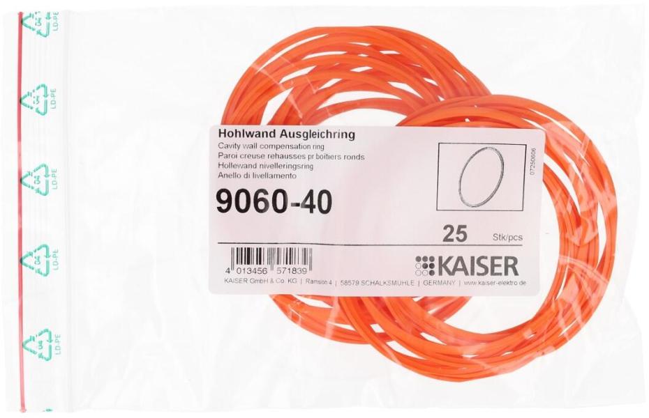Kaiser 9060-40 Ausgleichsringe für Hohlwanddosen, Ø68mm, 25 Stck.