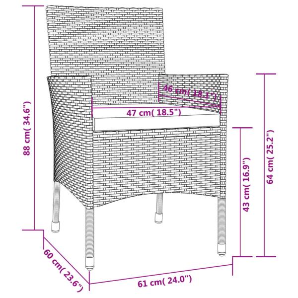 ARDEBO.de - 5-tlg. Garten-Essgruppe mit Kissen Beige Poly Rattan