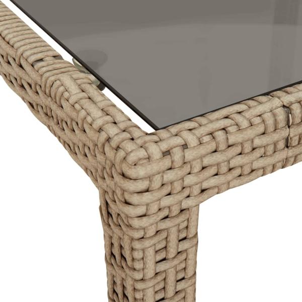 5-tlg. Garten-Essgruppe mit Kissen Beige Poly Rattan