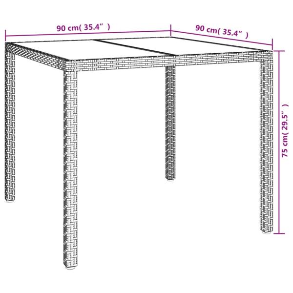 5-tlg. Garten-Essgruppe mit Kissen Beige Poly Rattan