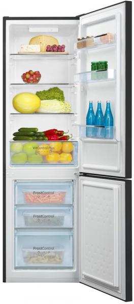 Amica KGCL 387 150 S Stand Kühl-Gefrierkombination, 54 cm breit, 262 L, Automatische Abtauung, FrostControl, Superkühlen, VitControl, Edelstahl dunkel
