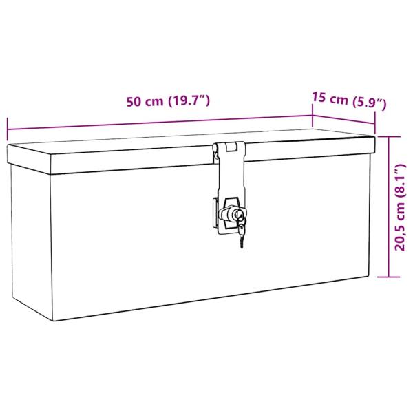 Aufbewahrungsbox Schwarz 50x15x20,5 cm Aluminium