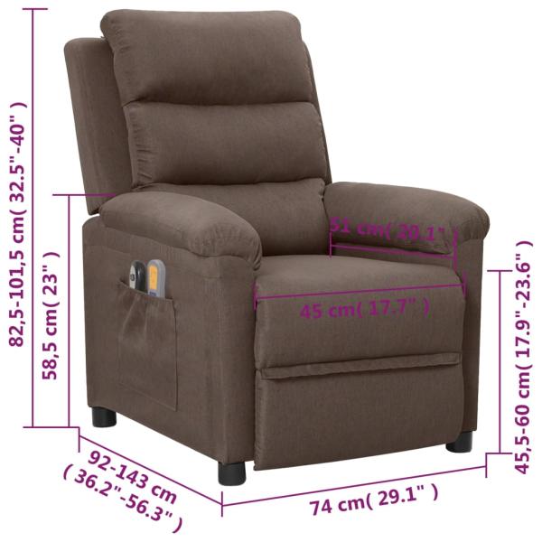 Massagesessel Elektrisch Taupe Stoff