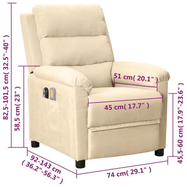 Massagesessel Elektrisch Creme Stoff