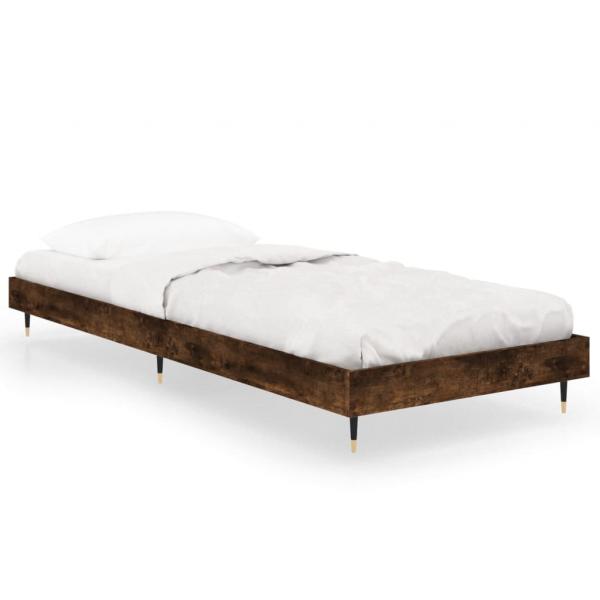 Bettgestell Räuchereiche 75x190 cm Holzwerkstoff