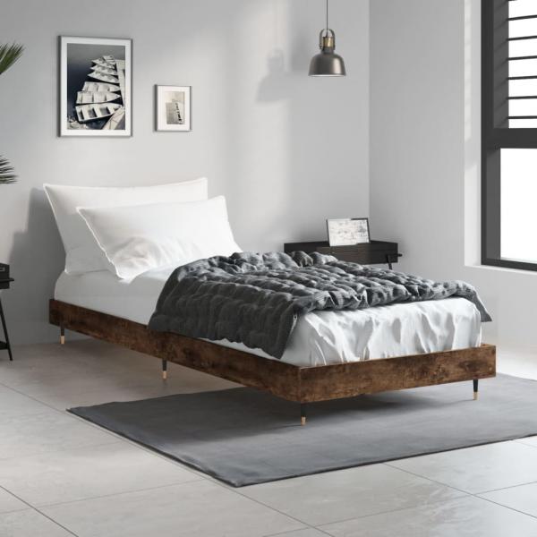 Bettgestell Räuchereiche 75x190 cm Holzwerkstoff