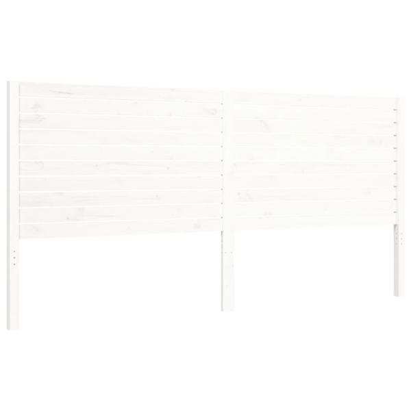 Massivholzbett mit Kopfteil Weiß 200x200 cm