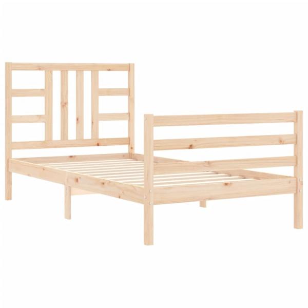 Massivholzbett mit Kopfteil 90x200 cm