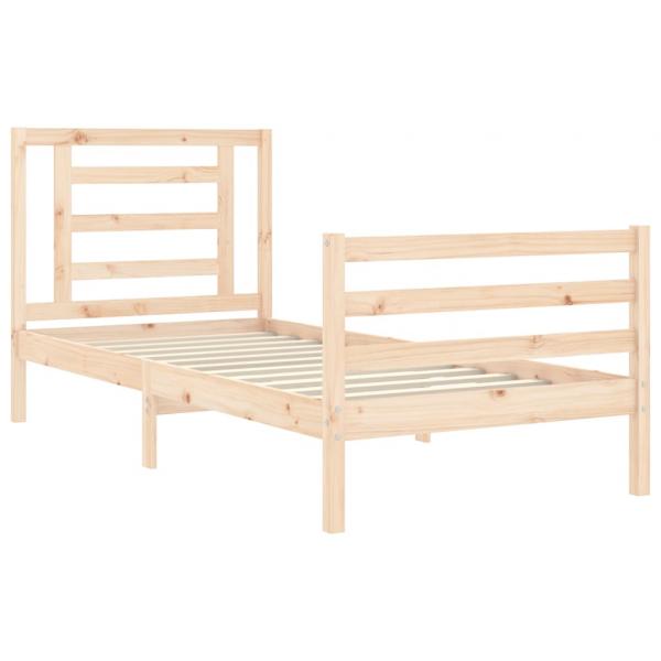 Massivholzbett mit Kopfteil 90x200 cm