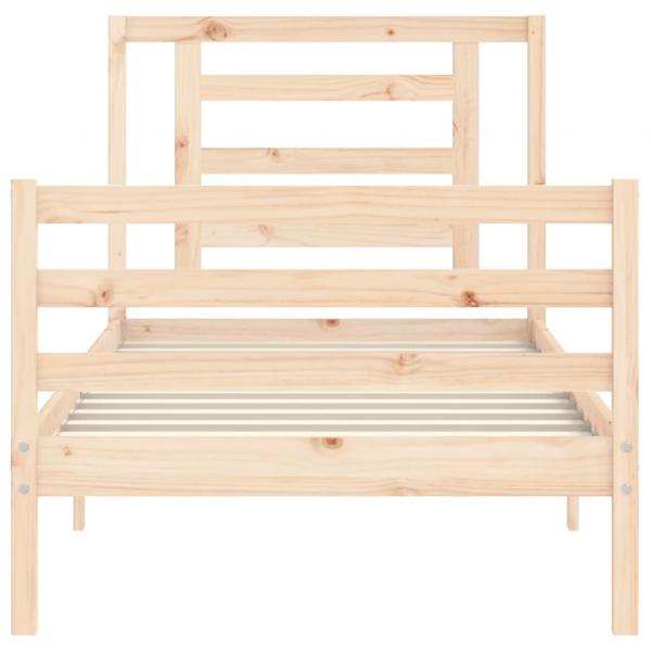Massivholzbett mit Kopfteil 90x200 cm