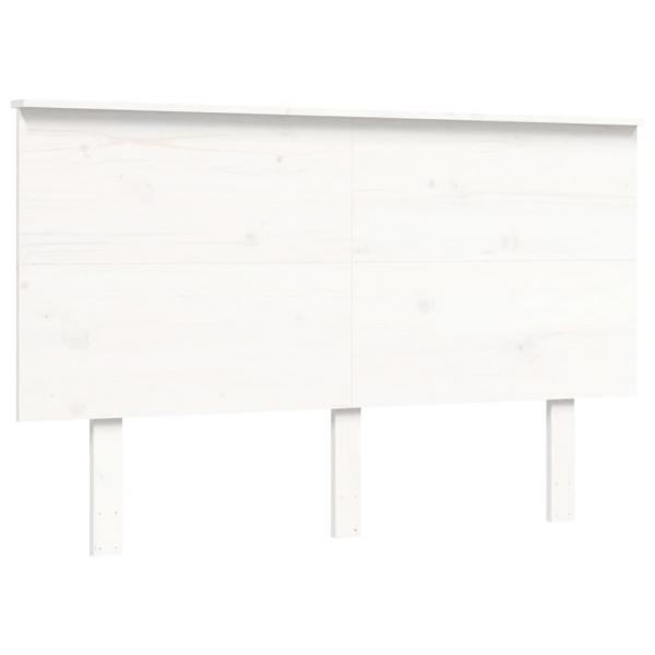 Massivholzbett mit Kopfteil Weiß 140x190 cm