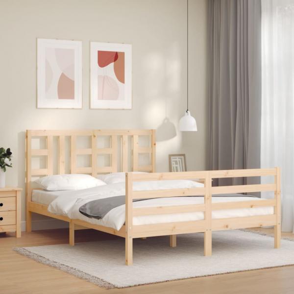 ARDEBO.de - Massivholzbett mit Kopfteil 140x200 cm