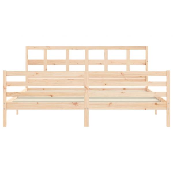 Massivholzbett mit Kopfteil 200x200 cm