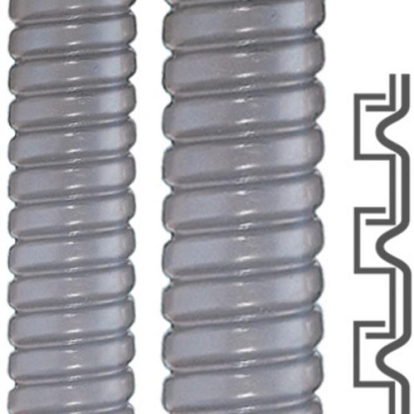 ARDEBO.de - SPR-PVC-AS, AD14 Metallschutzschlauch, S-Profil, Stahl verzinkt, PVC-Mantel grau