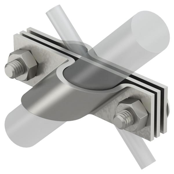 ARDEBO.de - 2760 25 V4A Anschlussschelle für Rund-und Flachleiter 25mm, A4, 1.4404