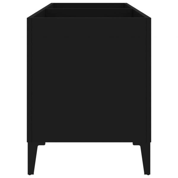 Plattenschrank Schwarz 74,5x38x48 cm Holzwerkstoff