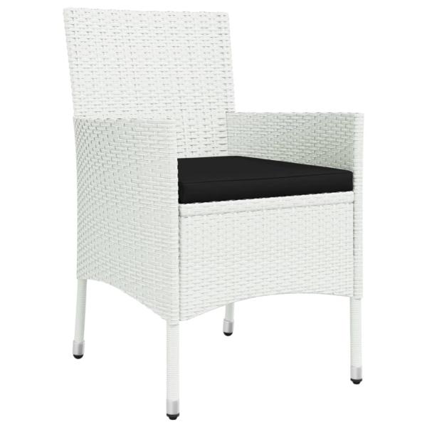 ARDEBO.de - 9-tlg. Garten-Essgruppe mit Kissen Weiß Poly Rattan