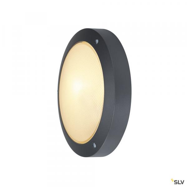 ARDEBO.de - 229075 BULAN, Outdoor Wand- und Deckenleuchte, C35, IP44, rund, anthrazit, Glas 