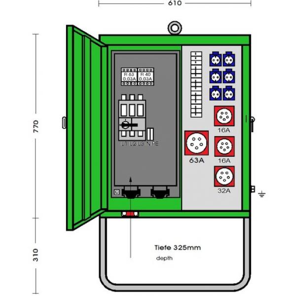 Elektra Tailfingen V 63N/A/6211-2 Verteilerschrank im Gehäuse aus verzin