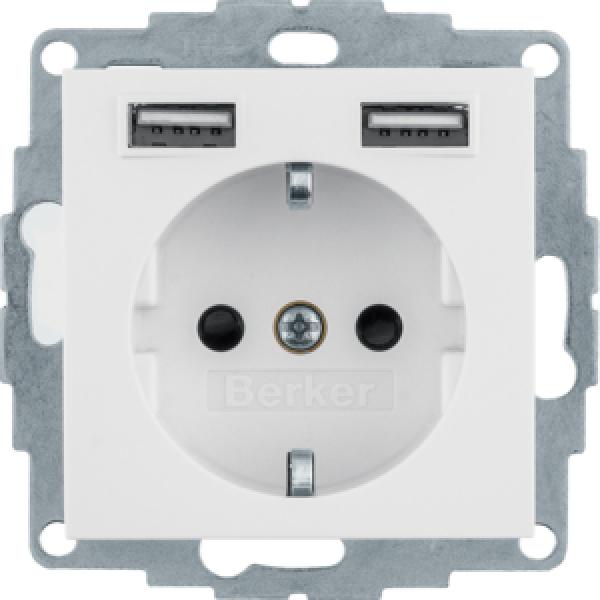 Berker 48031909 Steckdose SCHUKO/USB A-A, S.1/B.x, pw