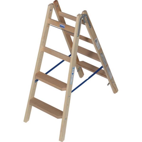 Krause 818317 Holz Stufen/Sprossen Doppelleiter 2x4