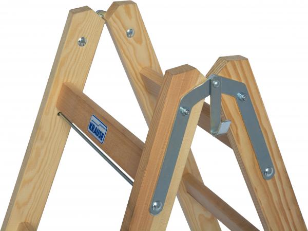 Krause 818317 Holz Stufen/Sprossen Doppelleiter 2x4
