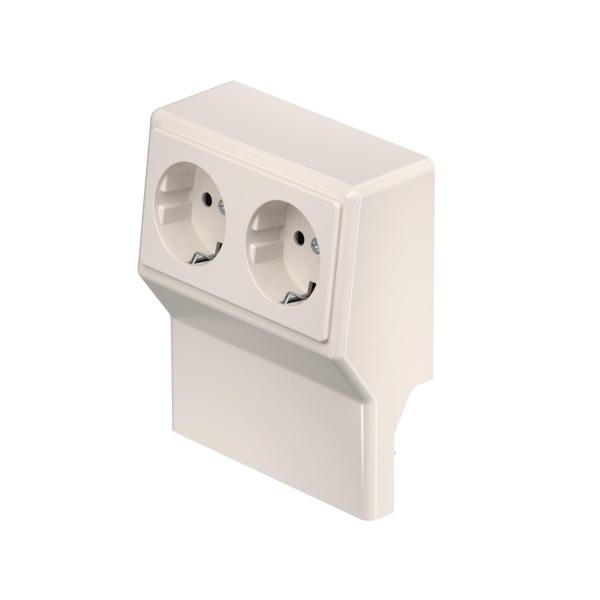 ARDEBO.de - SL2GT5070 cws Geräteträger SL 2-fach 20x50/70 9001, PVC, cremeweiß, RAL 9001
