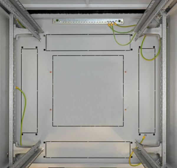 Newlec NNCSN24HE800800.01 Netzwerkschrank 24HE, 800x800mm, Fronttür Glas 1-tlg., Rücktü