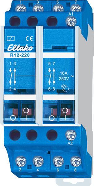 ARDEBO.de Eltako R12-220-230V Elektromechanisches Schaltrelais, 2 Schließer, 2 Öffner 16A (22220030)