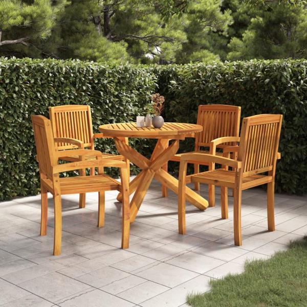 ARDEBO.de - 5-tlg. Garten-Essgruppe Massivholz Teak
