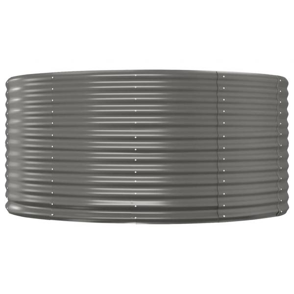 Hochbeet Grau 140x140x68 cm Pulverbeschichteter Stahl