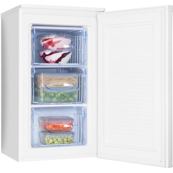Amica GS 15496 W Gefrierschrank, 50 cm breit, 60 L, Manuelle Abtauung, 3 Schubladen, Eiswürfelbehälter, weiß