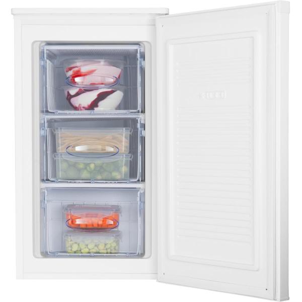 Amica GS 15496 W Gefrierschrank, 50 cm breit, 60 L, Manuelle Abtauung, 3 Schubladen, Eiswürfelbehälter, weiß