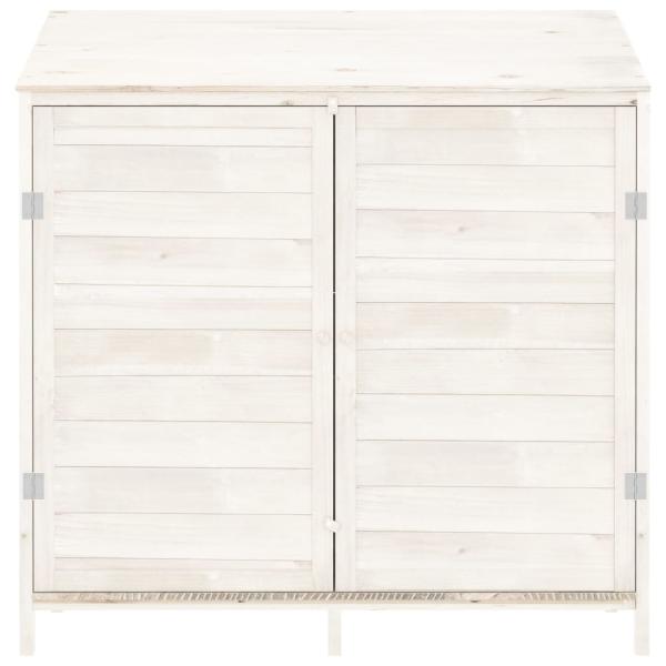 Geräteschuppen Weiß 102x52x112 cm Massivholz Tanne