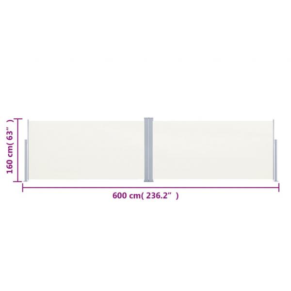 Seitenmarkise Ausziehbar Creme 160x600 cm