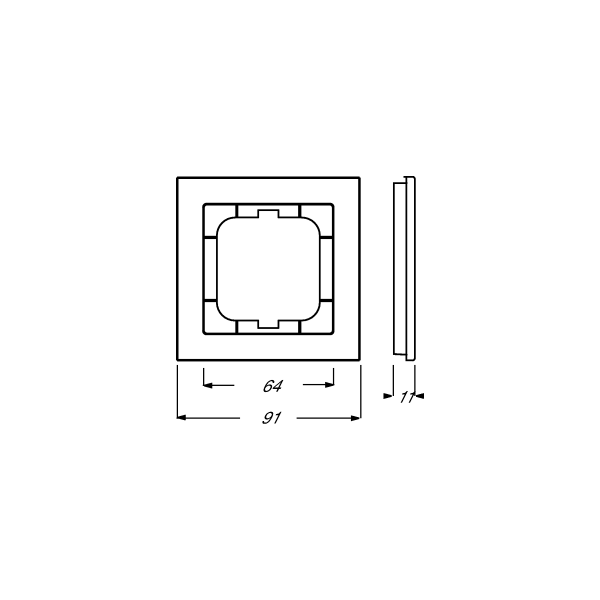 Busch-Jaeger 1721-270 Abdeckrahmen, Axcent, 1-fach Rahmen, platin (2CKA001754A4683)