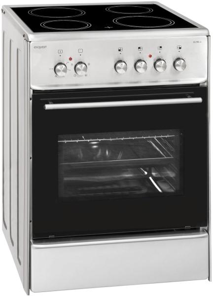 ARDEBO.de Exquisit ECM6-4 Inox EEK: A Elektro-Standherd, Glaskeramik, 60 cm breit, Grill, Umluft, Edelstahl
