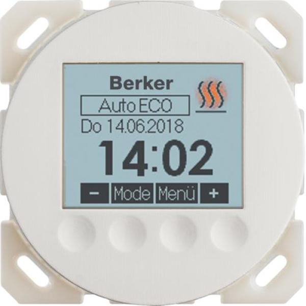 ARDEBO.de Berker 20462089 Temperaturregler, eitgesteuert, R.x Serie 1930, polarweiß glänzend