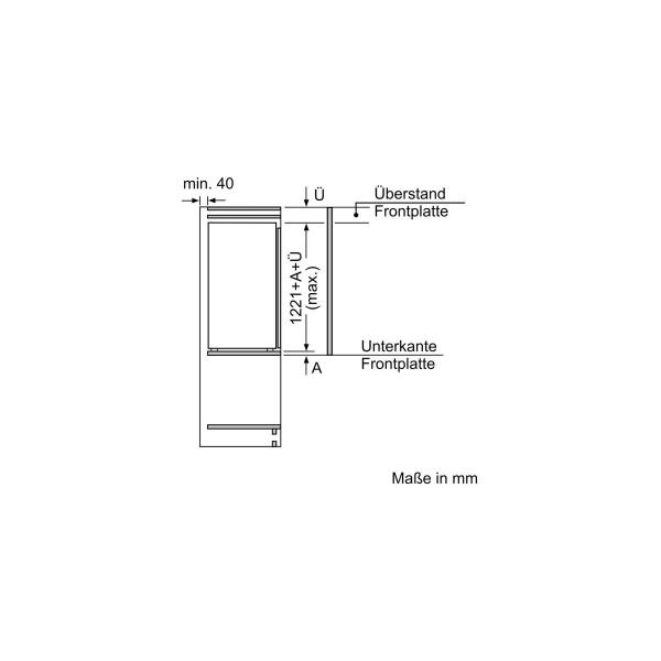 Bosch KIF41ADD0 EinbauKühlschrank, Nischenhöhe: 122,5cm, 187l, Festtürtechnik, Supercooling, LED-Beleuchtung, weiß