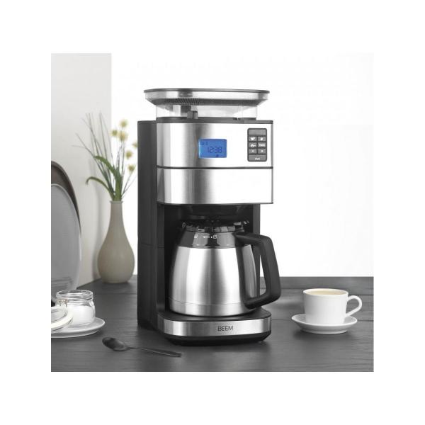 BEEM Fresh-Aroma-Perfect II - Thermo Filterkaffeemaschine mit Mahlwerk, 1000W, 1,25l, Edelstahl (03958)