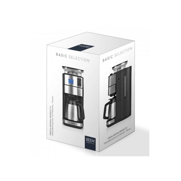 BEEM Fresh-Aroma-Perfect II - Thermo Filterkaffeemaschine mit Mahlwerk, 1000W, 1,25l, Edelstahl (03958)