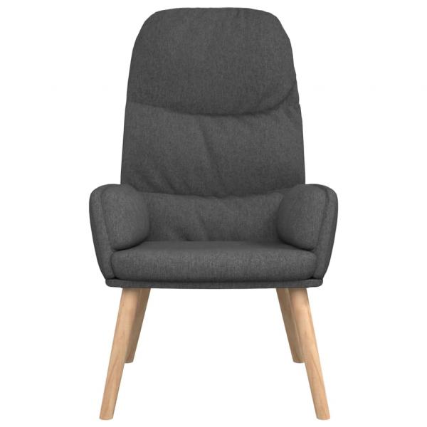 Relaxsessel mit Hocker Dunkelgrau Stoff