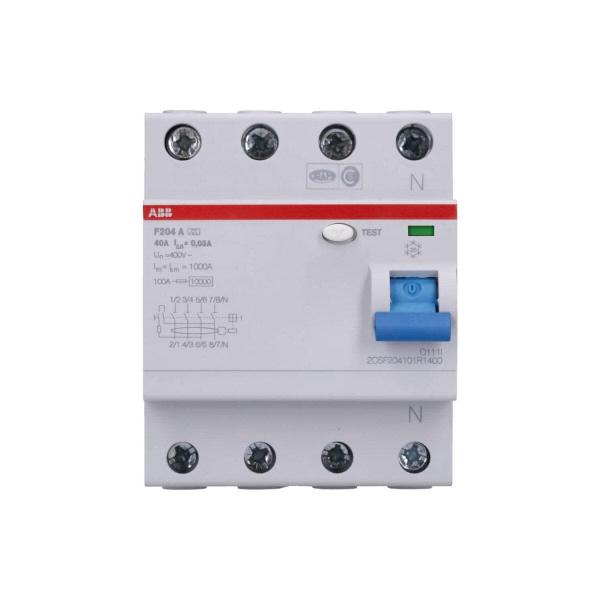 ABB F204A-40/0,03 FI-Schalter, 40A/30mA, 4-Polig, Typ A (2CSF204101R1400)