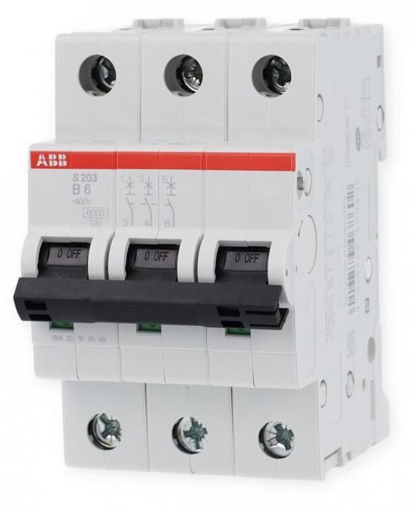 ARDEBO.de ABB S203-B6 pro M Compact Sicherungsautomat, 3-polig, 6A, 4kV (2CDS253001R0065)