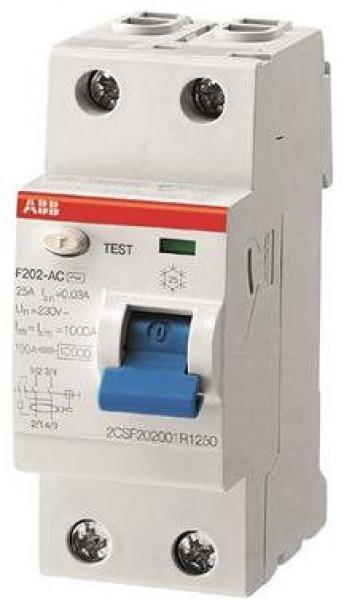 ARDEBO.de ABB F202A-25/0,3 FI-Schalter 25A/0,3mA, 2-Polig (2CSF202101R3250)