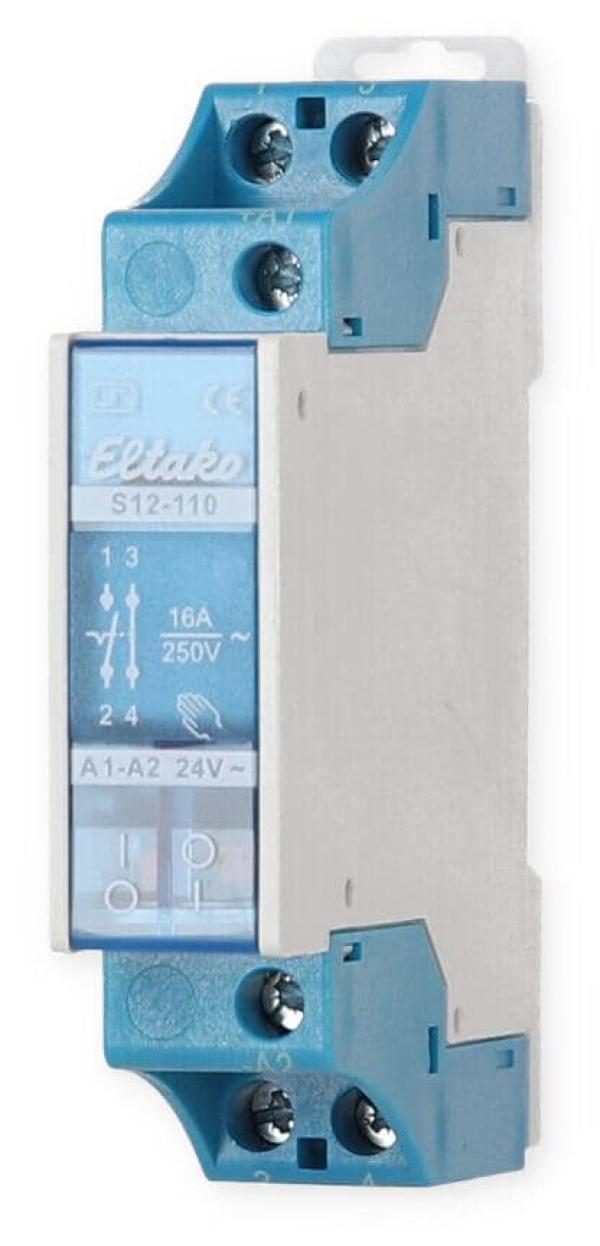 Eltako S12-110-24V Stromstoßschalter, 1 Schließer+1 Öffner, 16A, 24V (21110020)