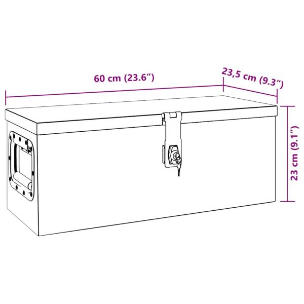 Aufbewahrungsbox Silbern 60x23,5x23 cm Aluminium